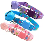 OATIPHO 3Pcs engraved collar cat collar with bell custom cat collar puppy whelping collars puppy collar id collars with pet name colorful collar cat adjustable id collars belt love