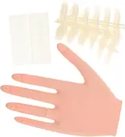 MOTHNUR 1sets Fake Hand for Acrylic Nail Practice Bendable Mannequin Hand with Nail Tips for Realistic Training for Beginners