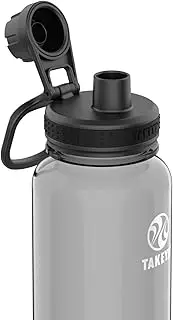 Takeya 32 oz Tritan Plastic Sport Water Bottle with Spout Lid, Premium Quality, BPA Free Food Grade Materials, Stormy Black