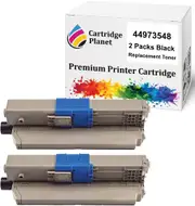 2 Pack Black Compatible Toner Cartridge for OKI 44973548 (2,200 Pages) for OKI C301dn C321dn MC342 MC342dnw