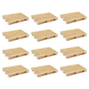 12PK Mini Wooden Pallet Glass Coasters/Mats For Beverages Drinks Beers Home/Bar