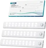Forepin Under-Unit Light Kitchen LED 20 cm Cabinet Lighting 40 LED Base Cabinet Lighting Kitchen 2000 mAh Cabinet Light with Motion Sensor for Kitchen Wardrobe Cabinet Pack of 3
