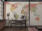 3D World Map Wallpaper Wall Mural Removable Self-adhesive 497