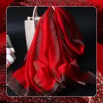 紅色絲巾配旗袍披肩女婚禮媽媽圍巾喜婆婆婚宴禮服外搭2023新款