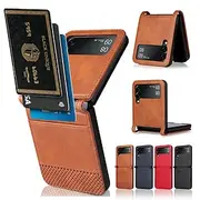 Leather Case For Samsung Galaxy Z Flip5 Flip 5 4 3 Flip4 Flip3 5G Hybrid Card Holder Slots Protective Phone Wallet Cover Funda Coque for Samsung Galaxy Z flip