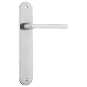 Baltimore Oval Lever Latch Set, Brushed Chrome