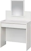 Shirai Sangyo AM2-1480DS WH Dresser Table Dresser Table Stylish White Wood Grain Wood Scandinavian Style Drawer Storage Desk Width 31.5 x Depth 16.4 x Height 53.1 inches (80 x 41.6 x 135.1 cm)