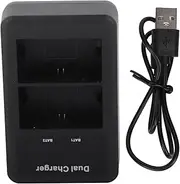 USB Dual Camera Battery Charger Ultra Slim Power Display Dual Charging Compatible with LP E6 Battery for R7 II R6 R5 60D 70D 80D 90D 5D4 5D3 5d2 5DS 7D 6D 5DMark4 Black