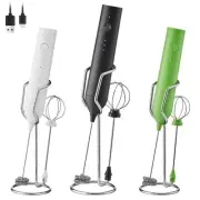 Electric Milk Frother Set, Rechargeable Drink Blender with Wand and Egg Whisk...