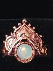 Paparazzi Lotus Solstice Copper Ring With White Stone Stretch Band