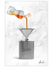 Empire Art Direct Gaultier Liquid Gold Frameless Free Floating Tempered Glass Panel Graphic Wall Art