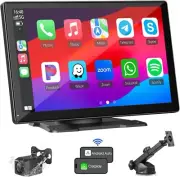 9‘’ Wireless CarPlay and Android Auto Portable Car Stereo w/ Reverse Camera