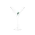Maison Balzac Martini Glass Clear with Green Olive 120ml