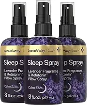 Doctors Way Sleep Spray 8 fl oz | 3 Pack | with Lavender & Melatonin | Fragrance Pillow Spray | Non-GMO, Gluten Free, Paraben Free