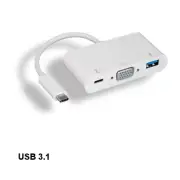 KNTK USB 3.1 Type C to USB 3.0 A/C/VGA Adapter for SmartPhone TV Laptop Monitor