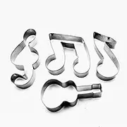 LAWMAN Music Notes Signs Symbol Guitar Fondant Biscuit Baking Cookie Cutter 4 pcs Set