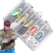 Fishing Lures - Spinner Bait,Metal Fishing Spinner Lures Spinnerbait Kit with Tackle Box for Bass Trout Salmon Walleye