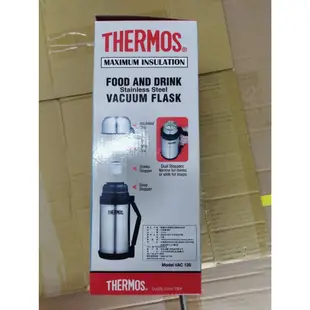 【愛買舖】全新 包裝完整 出清  THERMOS膳魔師 不鏽鋼真空燜燒保溫瓶 1200ml【VAC-120】