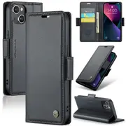 CaseMe iPhone 15+ Plus Folio Wallet Case Cover Apple Side Closure 15Plus [Black]