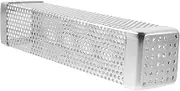 Toyvian Box Stainless Steel Smoker Box Charcoal Smoker Charcoal BBQ Outdoor Grill Accessory Barbecue Grill Accessory Smoke Reusable Silver Stainless Steel