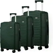 3Pcs Carry on Luggage with TSA Lock Trolley Luggage Suitcase Set Green