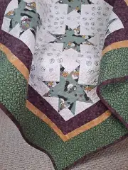 "Snowmen & Penguins I" Super Cute Handmade Quilt- 100% Cotton, Machine Quilted