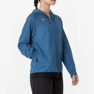 【MIZUNO 美津濃】外套 女款 運動連帽外套 藍 32MCA31017