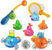 Bath Toys Fishing Games Swimming Whales Bath Time Bathtub Toy for Toddlers Ba...