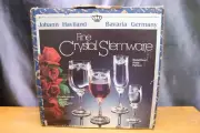 Johann Haviland 4 Piece Crystal Stemware Sweetheart Rose NIB Germany