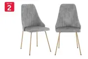 Set of 2 Shangri-La Lucca Velvet Dining Chairs (Dove Grey)