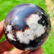 532g Natural Sakura Agate Quartz Sphere Crystal Ball Healing Decoration