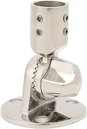 Boat Antenna Mount, Stainless Steel 180 Degree Adjustable Ratchet Rail Mount Pipe Clamp for Marine Yacht Ship RV,Suitable for 7/8in (22 mm) Antennas Boat Antenna Mount