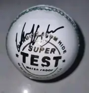 Agit Agarkar Signed White Leather Cricket Ball India World Cup Champion