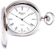 RAPPORT(ラポート) Laport PW15 Men's Mechanical Hand Wind Pocket Watch, Silver, Silver