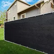 ShadeMart 6' x 11' Fence Privacy Screen Black Heavy Duty 170 GSM Fencing Mesh Shade Net with Grommets & Zip Ties, 90% Blockage Fence Screen for Balcony Yard Outdoor Garden Pool (We Customize Size)
