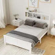 212x150 Artiss Bed Frame Double Wooden with Shelves Bed Head