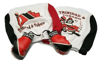 Trinidad Boxing Glove Banner Flag Window Mirror W/ Trini Car Headrest Cover