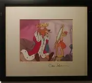 ROBIN HOOD 1973 DISNEY DYE TRANSFER PRINT SIGNED, FRAMED VINTAGE NEW w/COA, MINT