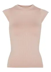 PRISM2 Rouse Ribbed Stretch-jersey T-shirt - Light Pink - One Size ONE SIZE