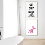 [Namly Design] Posters - Woman Art for Bathroom / Get Shit done / Set of 2