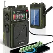 Emergency Crank Radio with Bluetooth, Flashlight, SOS Alarm & Solar Power