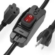Extension Cord with Switch, 2FT 3 Prong 14AWG Outdoor Extension Cord Waterproof