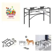 Elevated Dog Bowls Raised Pet Feeder Cat Food & Water Diner Stand Set w/ 2 Re...