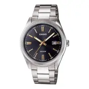 Casio MTP-1302D-1A2V Black Dial Silver Stainless Steel Watch 50M Men Quartz