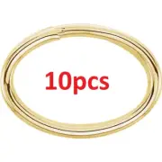 (10) TEN BULK 4.8x6.8mm OD 14k Yellow Gold Oval Split Jump Ring Keychain Charm
