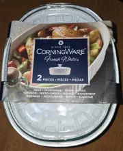 CorningWare French White 1.5 Quart Ceramic Casserole Dish 9.5"x7.5"x2"