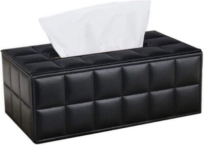 Tissue Box Cover Rectangular PU Leather Tissue Box Holder Facial Tissue Holder f