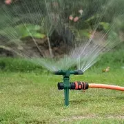 Proxima Direct 1 Pack Yard Sprinkler 360° Rotating Lawn Sprinkler with Up to 3,000 Sq. Ft Coverage - Adjustable, Weighted Gardening Watering System (Green)