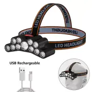 11 LEDs Headlamp Headlight Torches USB Rechargeable Waterproof Head Lamp Outdoor
