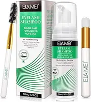 Lash Cleanser Set – Natural Eyelash Extension Shampoo + Pump Bottle + Brush Tools | No Irritation, Lash Bath, Lash Cleaner Concentrate | Vegan, Paraben & Sulfate Free